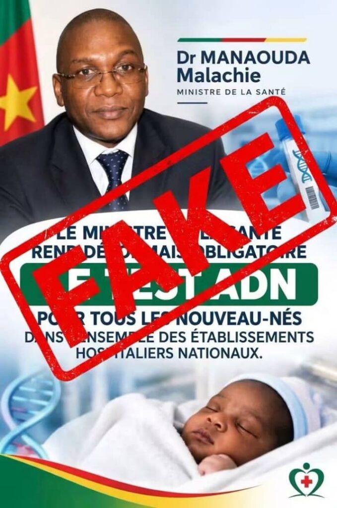 FACT-CHECKING | Cameroun : faux, le test ADN n’a pas été rendu obligatoire pour tous les nouveau-nés